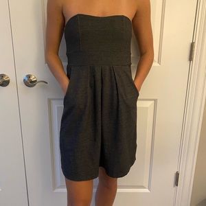 Xai Strapless Grey Dress